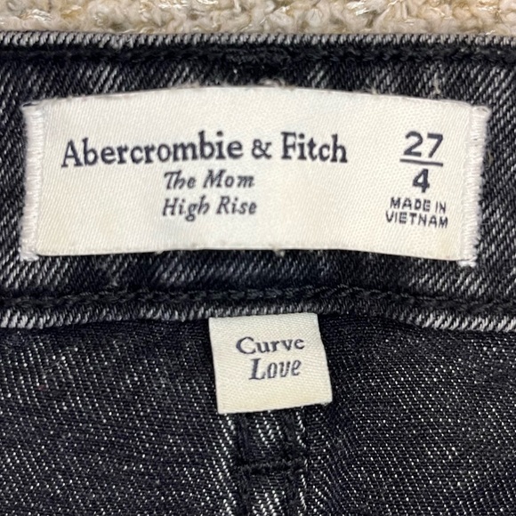 Abercrombie & Fitch Curve Love high rise Mom jeans black size 27 4 - Picture 7 of 12